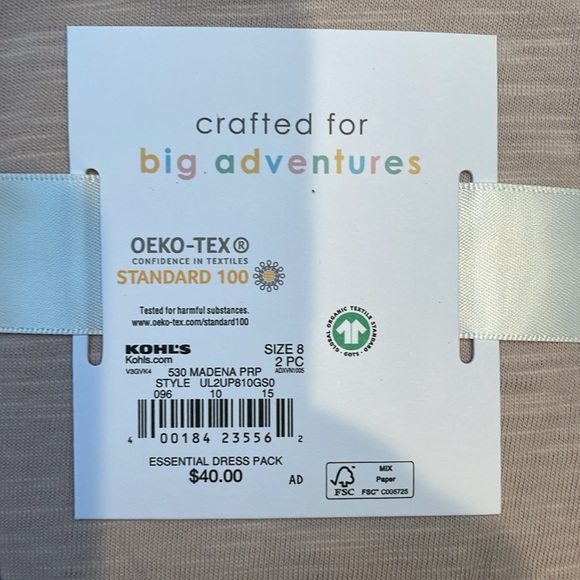 Little Co By Lauren Conrad 2-pack Girls Organic Cotton Dresses, Neutral Colors - Picture 8 of 8